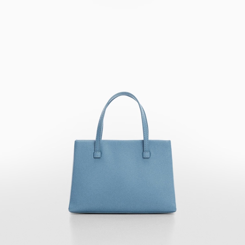 Mango baby blue leather bag